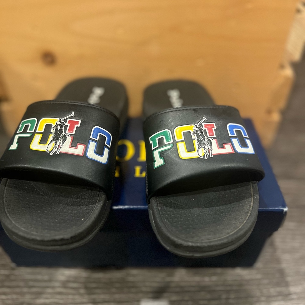 Polo by Ralph Lauren Kids Black Slide Sandals